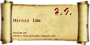 Hirczi Ida névjegykártya
