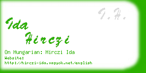 ida hirczi business card